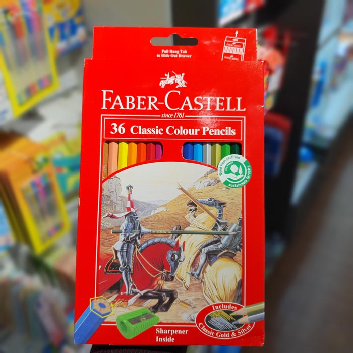 02 «بستهبندی مداد رنگی 36 رنگ فابرکاستل fabercastell جعبه مقوایی».